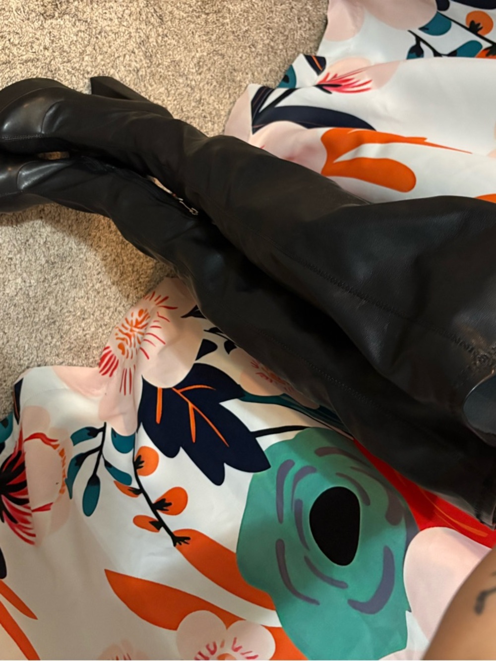 Black Over-the-Knee Leather Boots